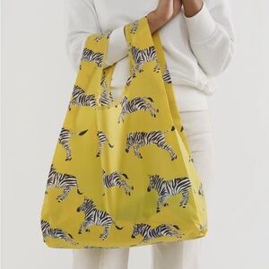BAGGU Ochre Zebra Print Standard Bag